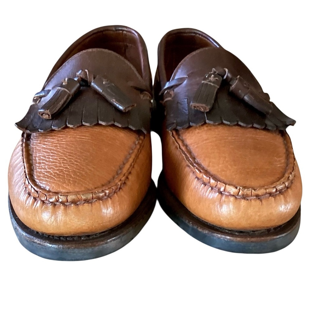 Allen Edmonds Nassau Two-Tone Brown Tasseled Leather Loafers Men’s Size 11.5 - Picture 6 of 16
